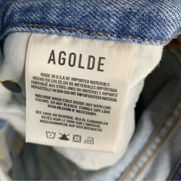 Agolde lettuce high waisted denim mini skirt‎ size 26 spring summer - Picture 6 of 8